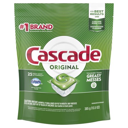 CASCADE ORIGINAL Fresh Scent Pods Dishwasher Detergent , 25PK 80675